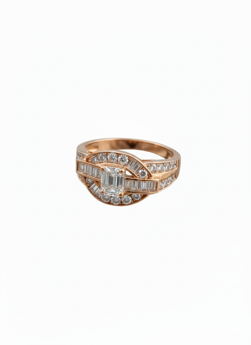 Sterling Silver Emerald Cut Statement Ring