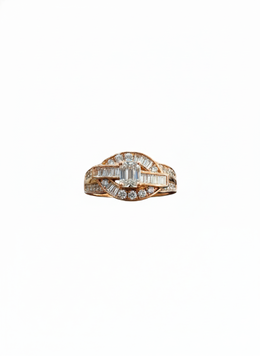 Sterling Silver Emerald Cut Statement Ring - Image 2