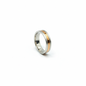 Dual Tone 925 Silver Band Ring